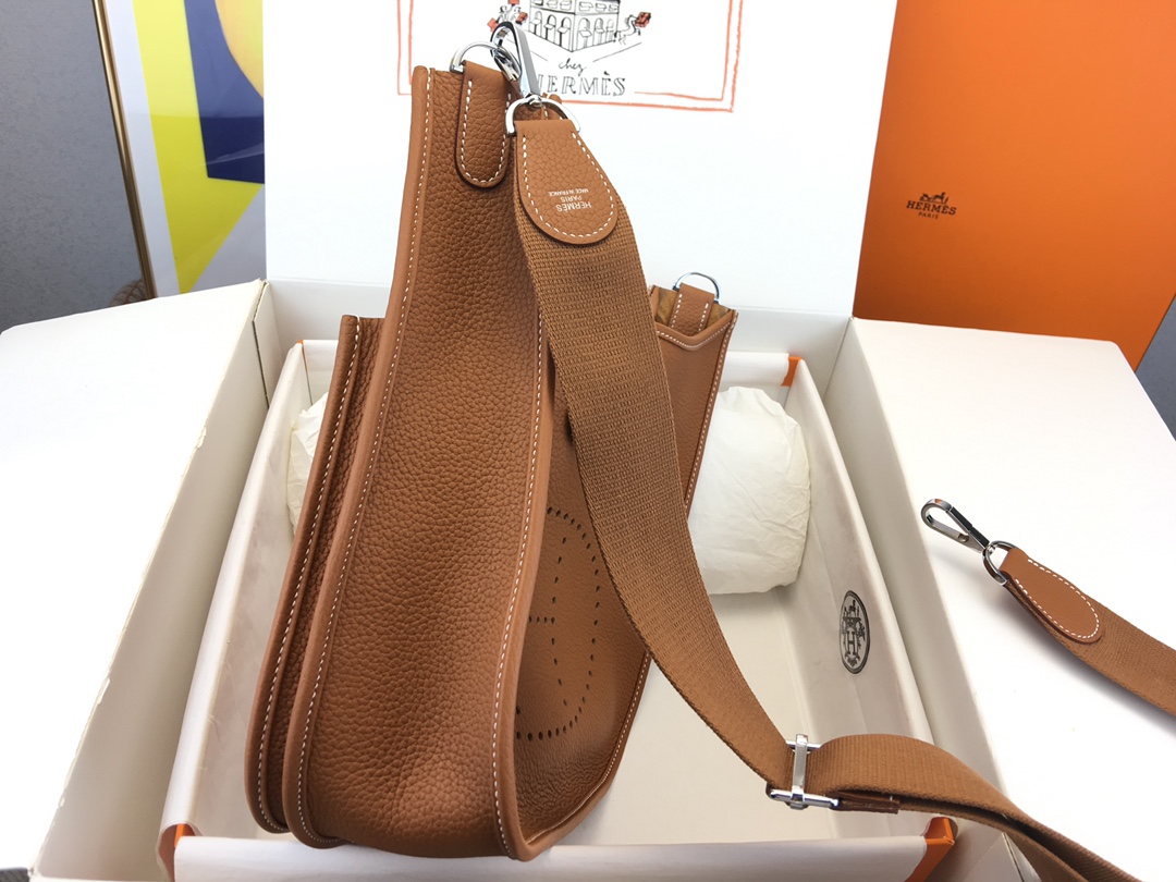 에르메스 에블린29 골드브라운 은장 끌레망스 가죽